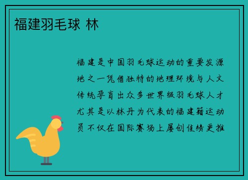 福建羽毛球 林